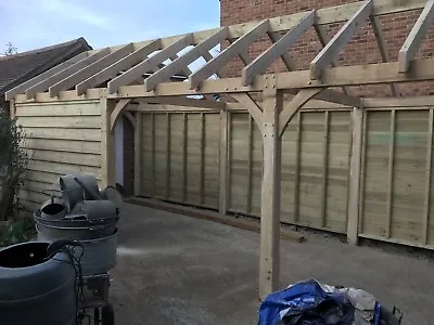 Oak Gazebo  8m X 3m Car Port Frame (no Tiles) • £4900