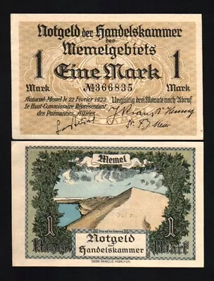 Memel 1/2 MARK P-1 1922 FIRST Banknote PRE EURO UNC ( GERMANY LITHUANIA ) Money • $59.99