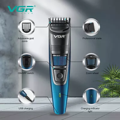 Professional Mens Hair Clippers Shaver Trimmers Machine Cordless Beard Electric • £11.99
