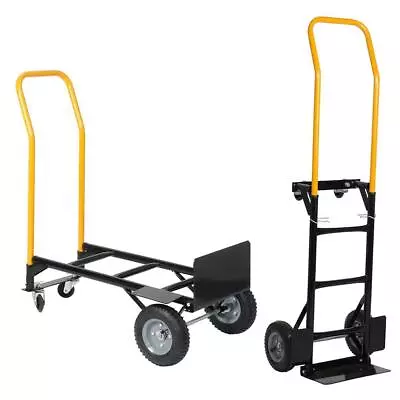 Hand Truck Dual Purpose 2 Wheel Dolly Cart And 4 Wheel Push Cart W/ Swivel Wheel • $88.99
