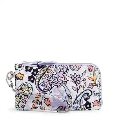 Vera Bradley RFID Tech Wristlet Wallet Maddalena Paisley Soft Clear Touch Back • $28.49