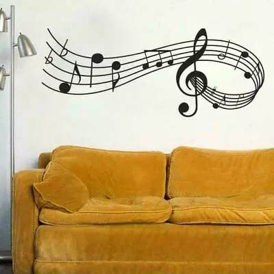 Musical Notes Vinyl Wall Stickers Music Room Decor DIY Removable Decals • £5.10