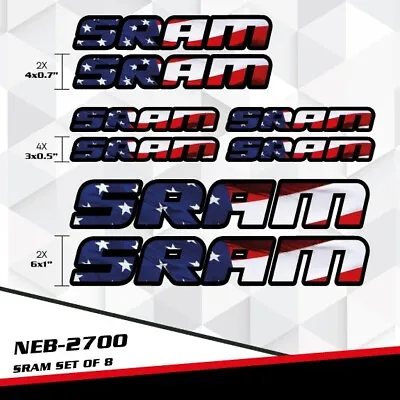 New For SRAM Decal Stickers Set For Mountain Road Bike Frame Helmet  NEB-2700 • $24.99