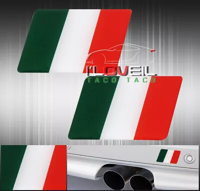 2X Green White Red Italian Flag Adhesive Emblem Decal Sticker Badge Fender Door • $6.99