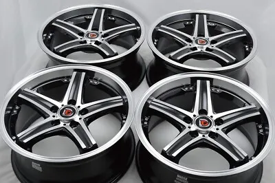 4 New DDR ZK06 18x8 5x115 35mm Offset Black Polished Face Finish Wheels Rims • $749