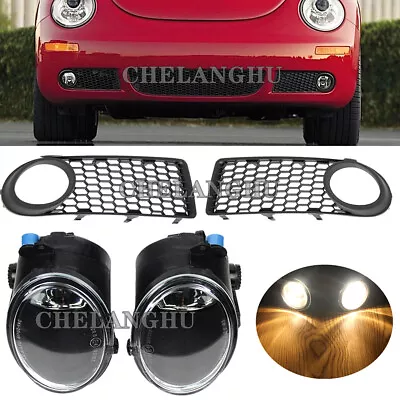 For VW Beetle 2006- 2010 Front Bumper Fog Light Lamp With Bulbs And Grille Cover • $119.99