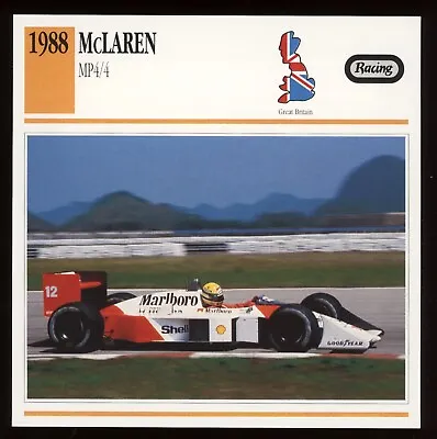 1988 McLaren MP4/4 Racing  Classic Cars Card • $4.95