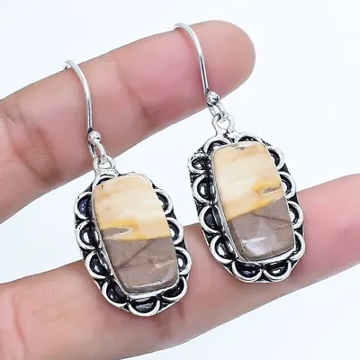 Mookaite Gemstone Handmade Ethnic Silver Jewelry Earring 1.9  ELGBA1029 • $7.59