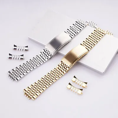18mm Hollow Curved End Beads Of Rice Watch Band For Vintage Omega Constellation • $26.93