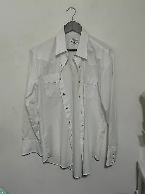 Vintage 70’s Silver Spur WesternWear Shirt Men’s 17-35  Pearl Snap White A+ Cond • $24