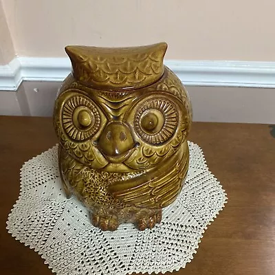 Vintage McCoy Pottery Owl Ceramic Cookie Jar #204 Brown 1960’s USA. Very Nice • $22.95