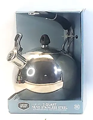 Berkley Jensen 18/10 Stainless Steel 2 Qt Whistling Tea Kettle New • £27.82