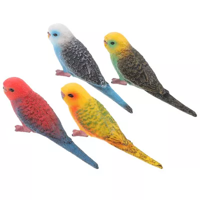 Macaw Bird Figures 4Pcs Outdoor Sculptures For Garden Patio Wall Decor-FT • $9.65