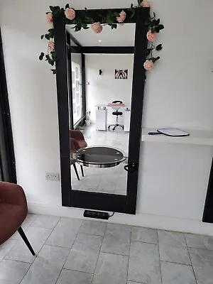 Salon Mirror With Black Border And Shelf At Front In Excellent Condition • £150