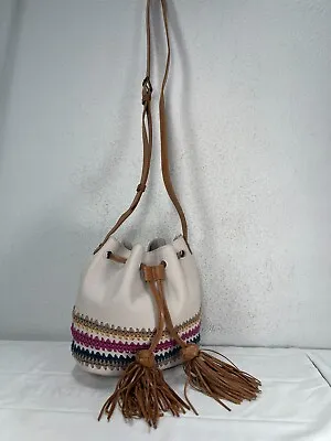 $280.94 • Buy Sak Sayulita - $165.00-msrp $179.00-leather & Hand Crochet- Draw String