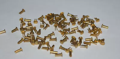 £4.25 • Buy 100 BRASS PLATED  8mm SPLIT ( BIFRUCATED) RIVETS 