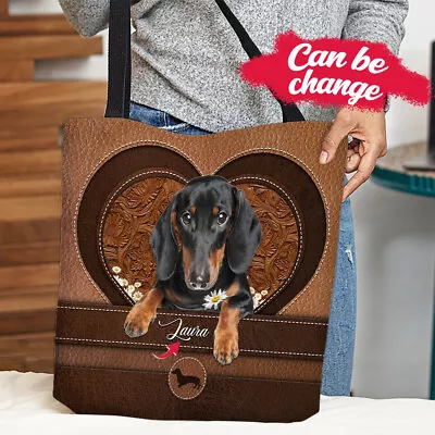 Personalized Dachshund Dog Tote Bag Custom Dachshund Dog Shoulder Bag Gift • $23.99