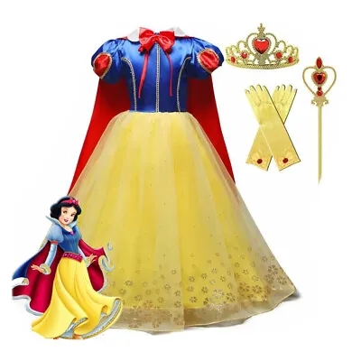 £19.90 • Buy Girls Child Kids SNOW WHITE Fancy Dress Costume Fairy Princess Dress-up Age 3-10