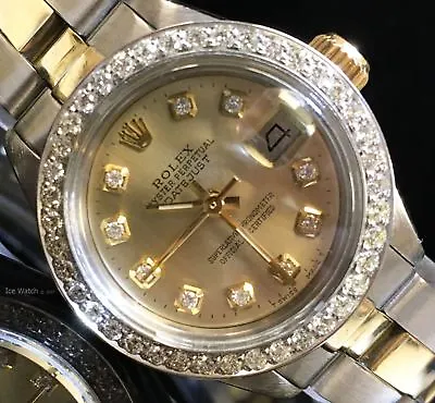 $5388 • Buy Rolex Ladies Datejust Gold Stainless Steel Oyster Perpetual Diamond Watch