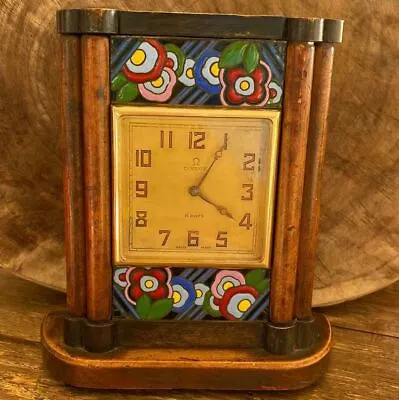 £6474.85 • Buy Omega 8 Days Vintage Desk Clock 100% Genuine Cloisonne Dial Art Deco Case #5094