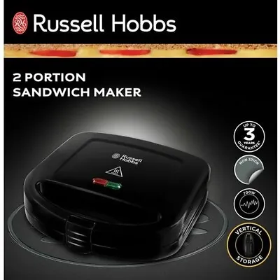 £22.89 • Buy Russell Hobbs Sandwich Toaster Toastie Maker Easy Clean 2 Portion 24520 - Black