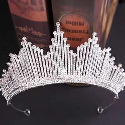 £9.12 • Buy Bridal Wedding Crystal Flower Tiara Crown Pearl Rhinestone Hair Headband Quee UK