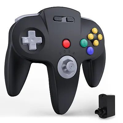 2.4G Wireless N64 Controller Rechargeable Gamedpad W/Rumble Pak For Nintendo 64 • $11.19