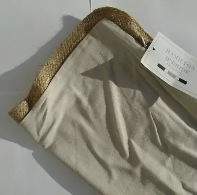 £3.99 • Buy Lovely Simple Design NATURAL JUTE / Rope Edged Linen Beige 17  Cushion Covers