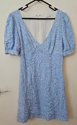 Kookai Dress Size 36 Aus 8 Mini Blue Floral Summer Ready • $16.15