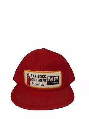 Vintage 80’s Ray Bock Equipment Patch Puyallup Massey Ferguson Trucker Hat • $27.50