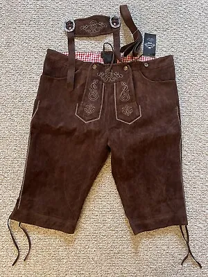 NEW Lederhosen Men Oktoberfest Beerfest Quality  Bavarian German Shorts 3XL • $24.99