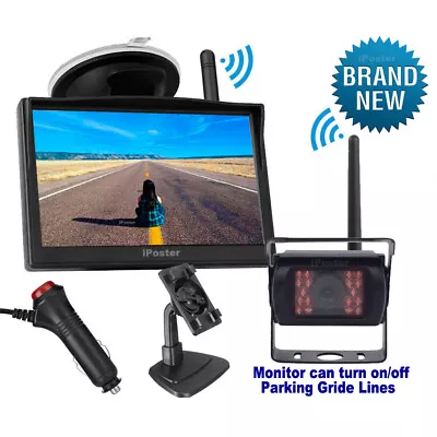 $88.88 • Buy WIRELESS 5  MONITOR REVERSING CAMERA REAR VIEW KIT 12V 24V TRUCK,CARAVAN, Boat