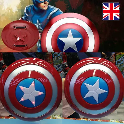 Captain America Shield Prop 33CM Kids Shield Xmas Gifts With LED Lights & Sound • £9.85
