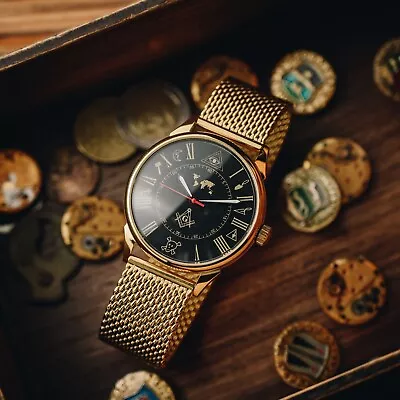 Vintage Masonic Watch - Soviet Mechanical Mens Watch • $155