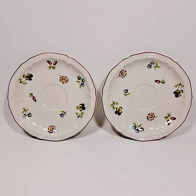 Villeroy & Boch Petite Fleur Tea Coffee Cup 5 1/2  Saucer ONLY Set Of 2 • $10