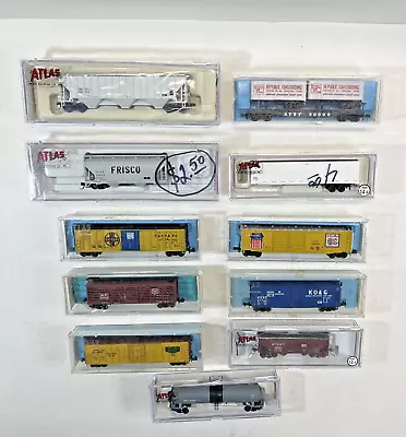 N Scale Atlas Rolling Stock Hopper Box Flat Piggyback Train Car Lot • $12.11