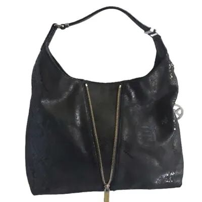 New Michael Kors Newman Black Python Embossed Leather Lg Hoboshoulderhand Bag • $300
