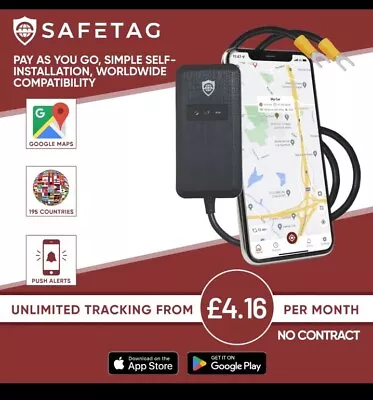 SafeTag GPS Tracker - Real Time Van Motorbike Caravan Car Tracking. £24.99Rrp • £12.99