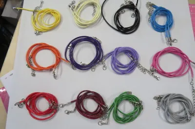 17 Inches Waxed Suede Leather String Necklace Cords With Clasp - UK SUPPLIER • £2.50