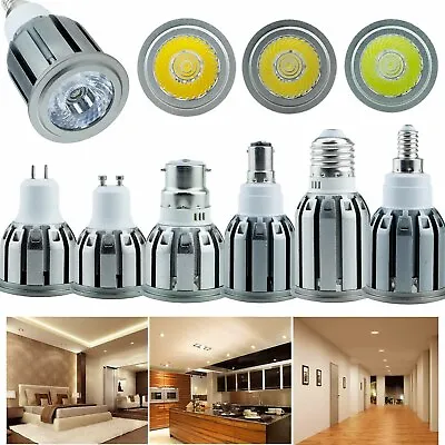 Dimmable LED Spotlight Bulbs 5W 7W 10W Aluminum COB Bulb MR16 E27 E12 GU10 GU5.3 • $4.22