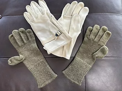 U.S. Military Leather Gloves Heavy Duty Size 4 With Military Wool Inserts • $13.95