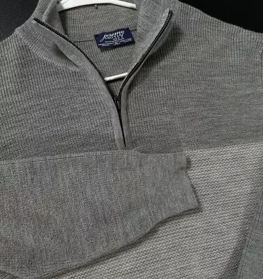 Jeremy Argyle NYC Wool Acrylic Quarter Zip Pullover Sweater Jacket Gray Men XL • $17.98