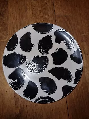 Habitat Black Swirl Dessert Or Salad Plate 8  Great Condition • £14.99