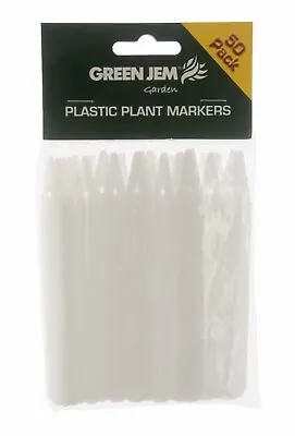 £1.95 • Buy Plastic Plant Markers Labels Pack Of 50 White Water & Rot Proof Re Usable 