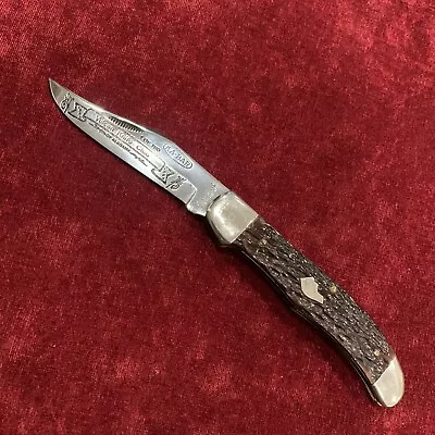 Union Cut Co KA-BAR Dogs Head 1-Blade Folding Hunter Bone Handles • $239