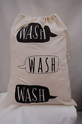 £6 • Buy 100% Cotton Drawstring Laundry Bag,Student Wash Bag, Storage Wash Wash Wash