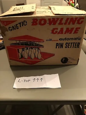 Vintage 1950's T. Cohn Superior Toys Tin Litho Magnetic Bowling Game W/box • $79.99