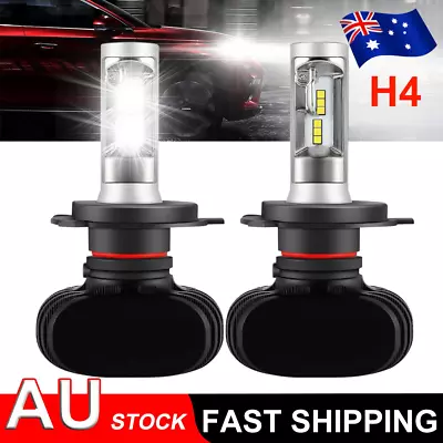 A Pairs H4 9003 HB2 Car LED Headlight Bulbs Hi/Lo Beam Halogen 6500K White AUS • $15.99