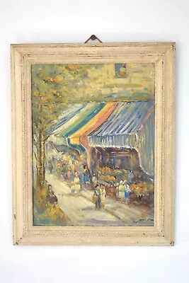 £299 • Buy French Impressionist Street Scene, Vintage Oil Painting, Signed And Framed