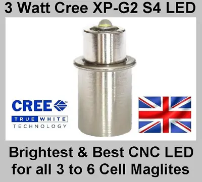 Maglite LED Upgrade TTS Conversion Cree XP-G2 Bulb For 3 4 5 6 D & C Cell Torch  • £12.75
